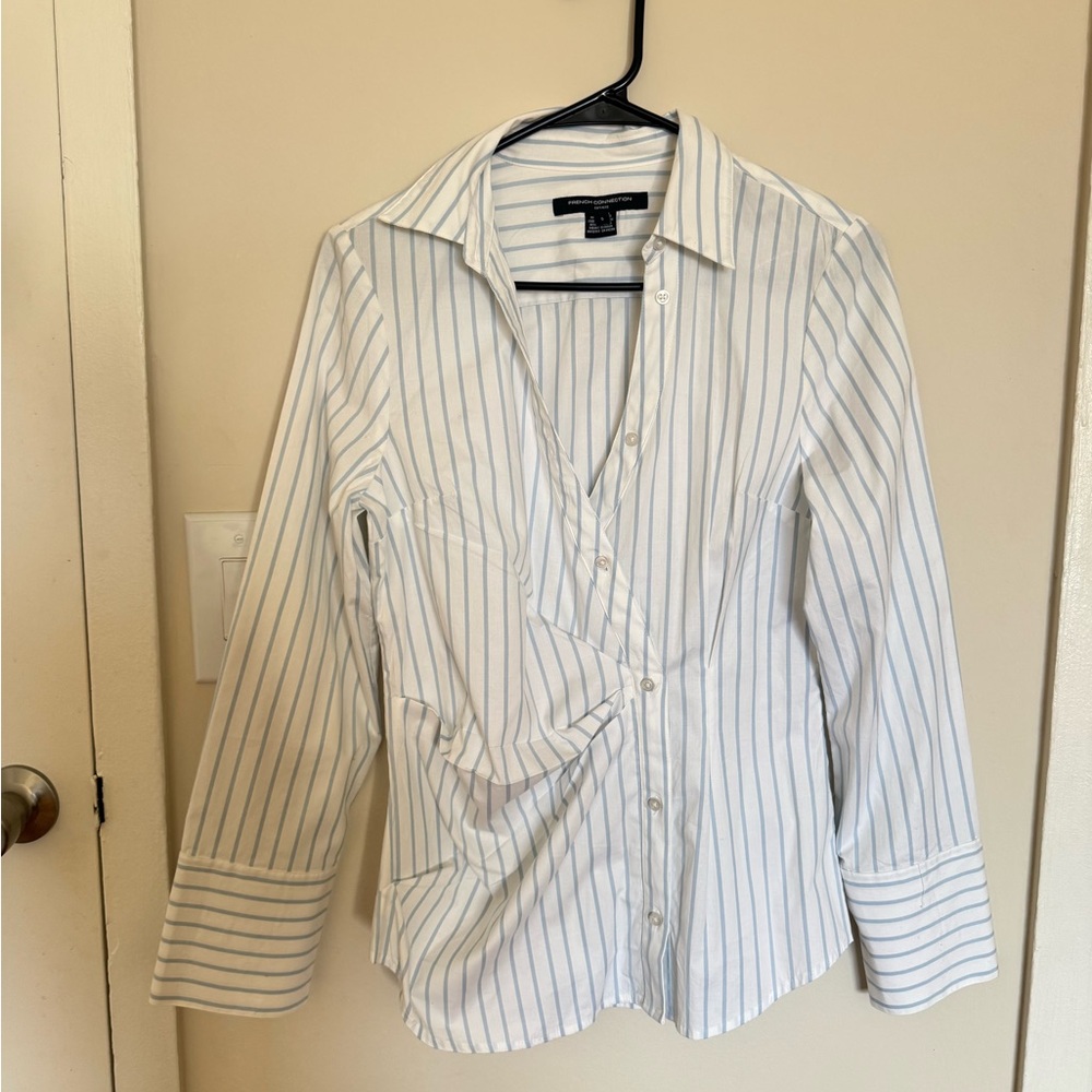 French Connection Asymmetric button down top